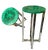 Milo Baughman Pair of Malachite and Polished Chrome Side Drink Tables in the Style of Willy Rizzo and Milo Baughman For Sale - Image 4 of 12