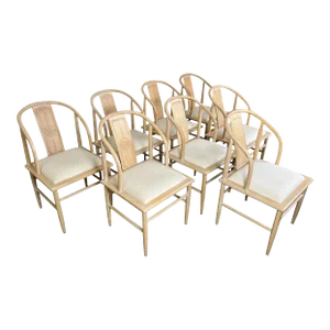 Eight Vintage Horseshoe Dining Chairs