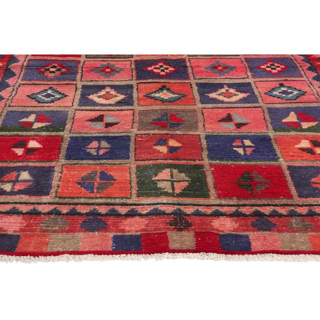 Vintage Persian Lori Checkerboard Rug - 05'02 X 08'02 For Sale - Image 4 of 9
