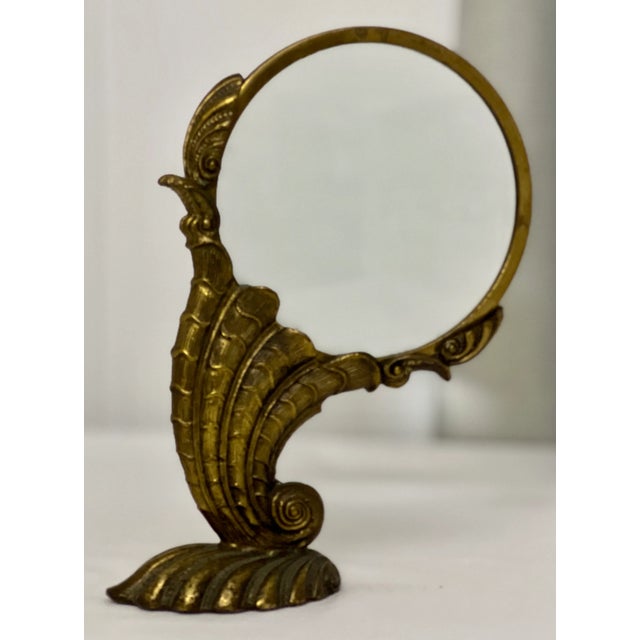 Maitland Smith Art Nouveau style large standing nautilus magnifying glass. Lots of intricate details capture the beauty of...