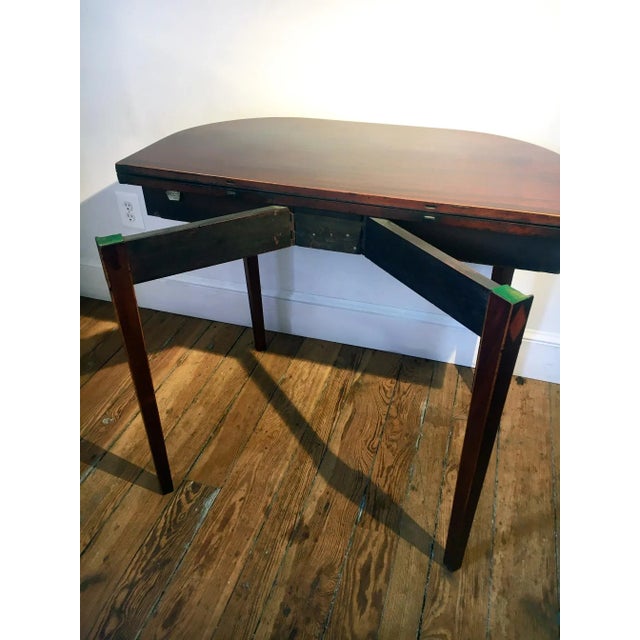 18th Century Hepplewhite Period Mahogany Demilune Cards Table For Sale - Image 11 of 13