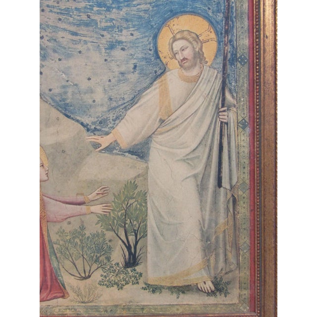 Traditional Vintage Fra Angelico “Noli Me Tangere” Oleograph Print, Gilt Frame 16⅝ X 12⅝ For Sale - Image 3 of 6