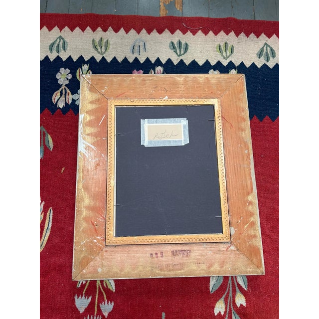 1960’s Original Abstract Expressionist Charcoal Portrait Drawing by Alexander Rutsch Chunky Carved Wood Frame For Sale - Image 4 of 5