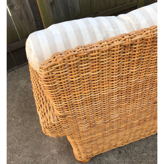 Michael Taylor Style Woven Wicker Rattan Lounge Chair Chairish