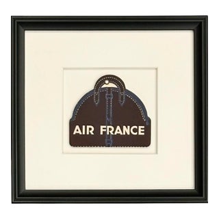 Vintage Air France Framed Luggage Label For Sale