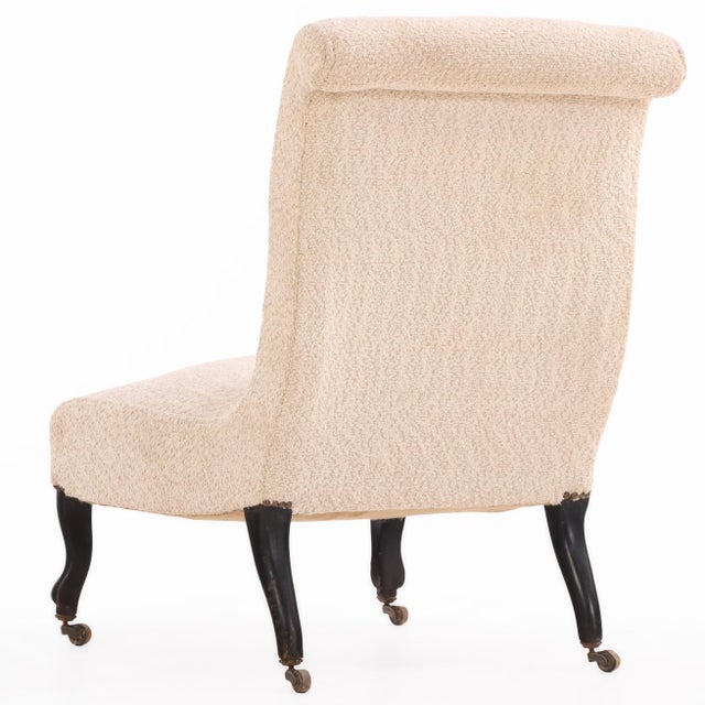 English Upholstered Slipper Chair, C. 1900 For Sale - Image 4 of 8