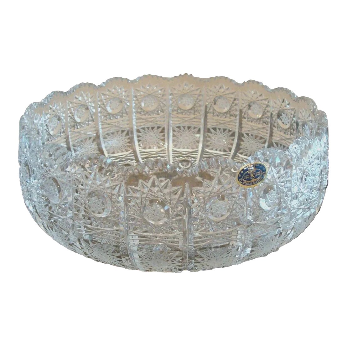 1970s Valaska Bela Slovakia Hand-Cut Crystal Bowl — view 9