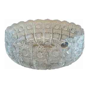 1970s Valaska Bela Slovakia Hand-Cut Crystal Bowl