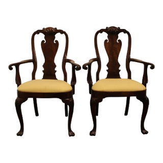 Set of 2 Hickory Chair James River Collection Mahogany Traditional Style Dining Arm Chairs For Sale