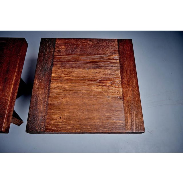 Wood German Studio Oak Side Tables, 1960s, Set of 2 For Sale - Image 7 of 14