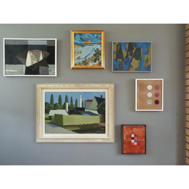 1992 Modernist 'Cobalt Collision' Vintage Original Abstract Oil Painting, Framed For Sale - Image 12 of 12