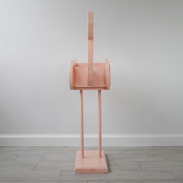 1980s Vintage Artist Studio Handmade Wood Flamingo Planter For Sale - Image 5 of 16