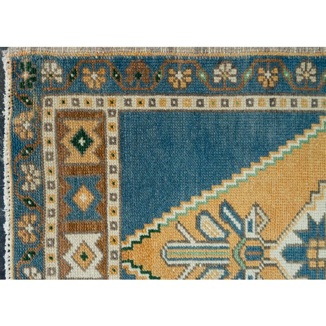 Turkish Turkish Mini Rug Oriental Hand Knotted Vintage Rug 1'10" x 3'4" #20739 For Sale - Image 3 of 8