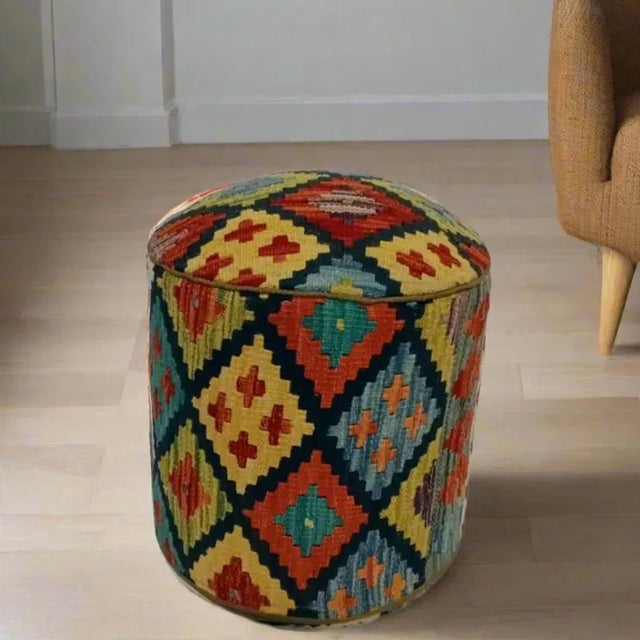 Our unique kilim rug stools are made from 100% wool rugs. A kilim rug is a decorative flat weave rug that has no pile....