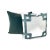 White With Dark Smokey Blue Ribbon Embellished Pillow Cover - 20" X 20" Fretwork Greek Key Ribbon Cushion Case For Sale - Image 4 of 8