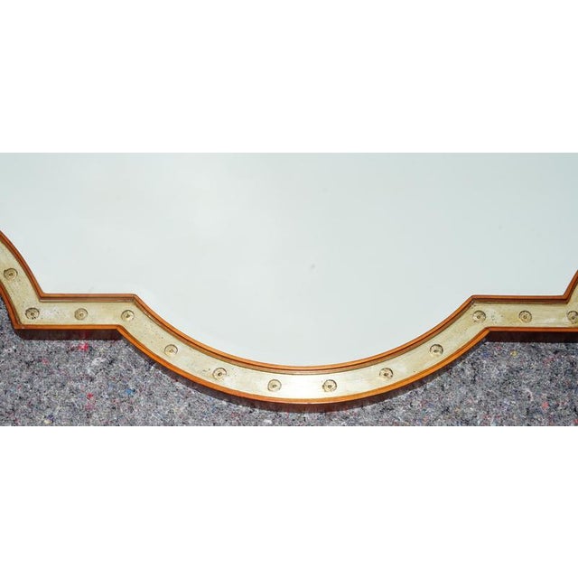 Large Cherry Wood Gold Leaf Framed Wall Mirror by Grange Paris, France For Sale - Image 5 of 13