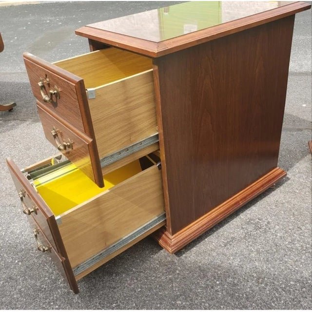 Executive Chippendale Locking Filing Cabinet For Sale - Image 11 of 12