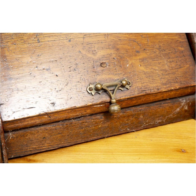 19th Century 19th Century English Victorian Inlaid Walnut Coal Scuttle With Brass Handle For Sale - Image 5 of 8