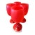1960s Mid-Century Modern Red-Orange Frosted Blendo Style Wine Goblets - Set of 4 For Sale