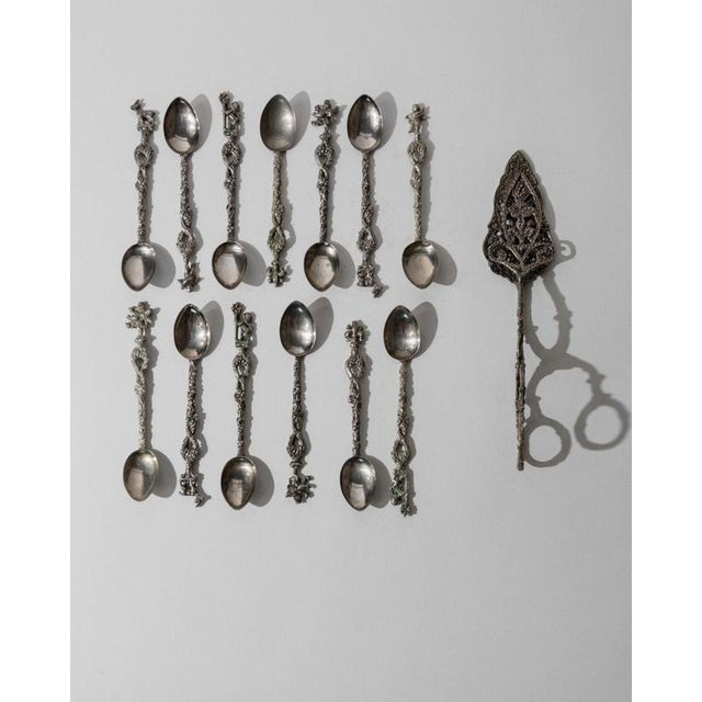 Vintage Silver Plated Tea and Cake Serving Set, 1930s, Set of 14 For Sale - Image 14 of 14