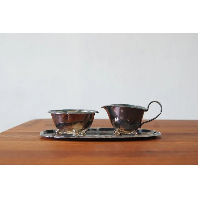 Milk and Sugar Set on Tray from WMF, 1953, Set of 3 For Sale - Image 6 of 6