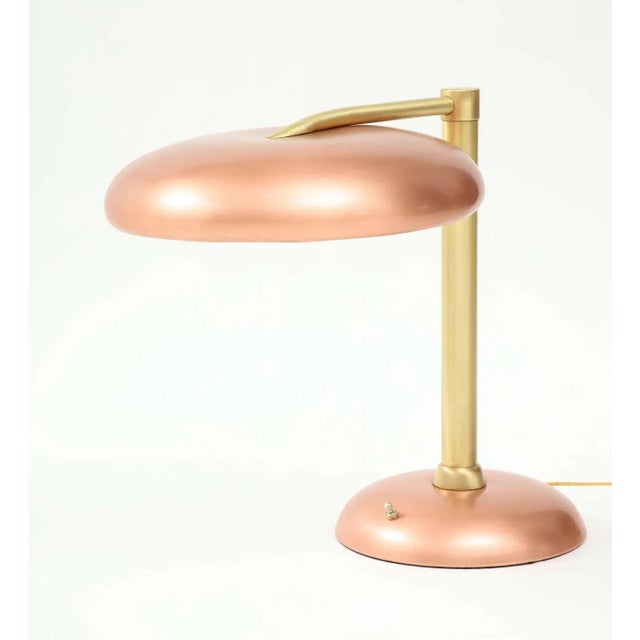 1940s Art Deco Copper and Brass Desk Lamp For Sale - Image 9 of 13