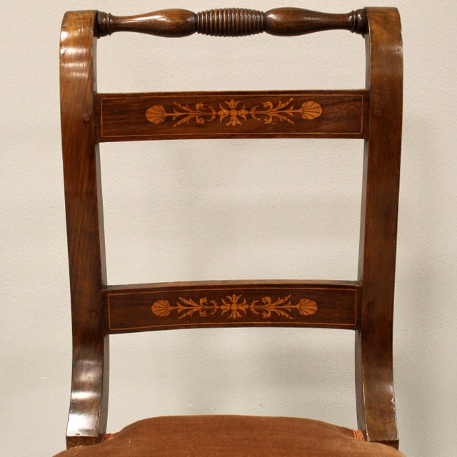 Italian Charles X Chairs in Walnut, Set of 6 For Sale - Image 12 of 13