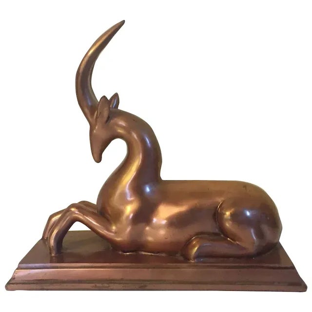 1920 Art Deco Copper Clad Gazelle or Deer Figure For Sale - Image 13 of 13