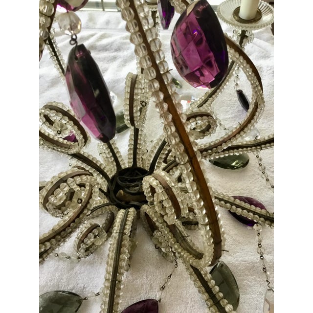 Traditional Crystal Chandelier, Transitional Elegance, 10 Arm Candle Style Lights, 35 Crystals For Sale - Image 3 of 9