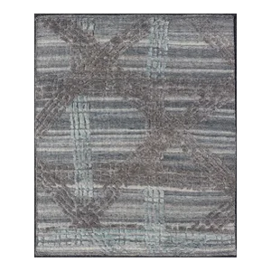 Modern Abstract Area Rug With Contemporary Design in Blue, Grey, and Taupe