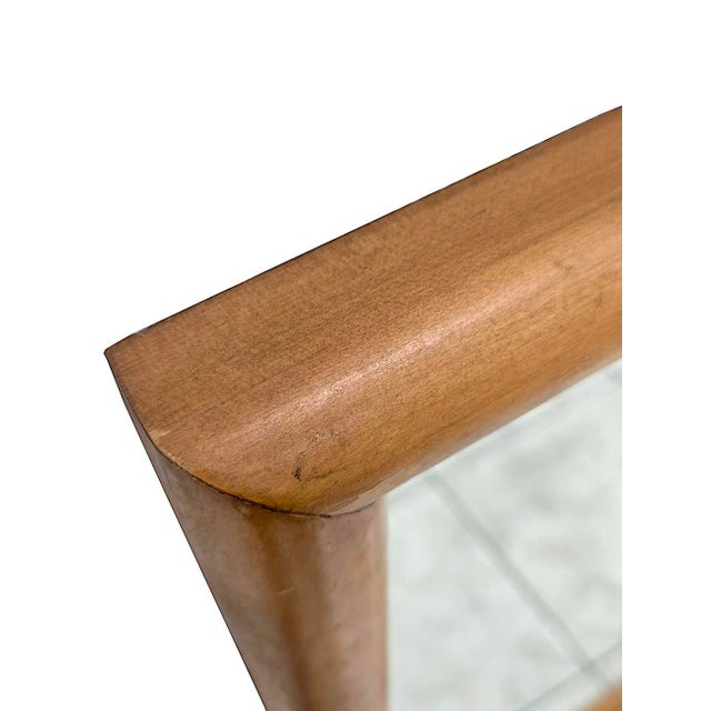 Chestnut 1970s Walnut Wood Framed Mirror by Lenoir Mirror Company For Sale - Image 8 of 10