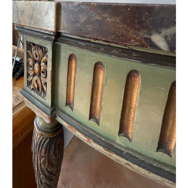 1920s French Louis XVI Marble Top Low Table For Sale - Image 4 of 8