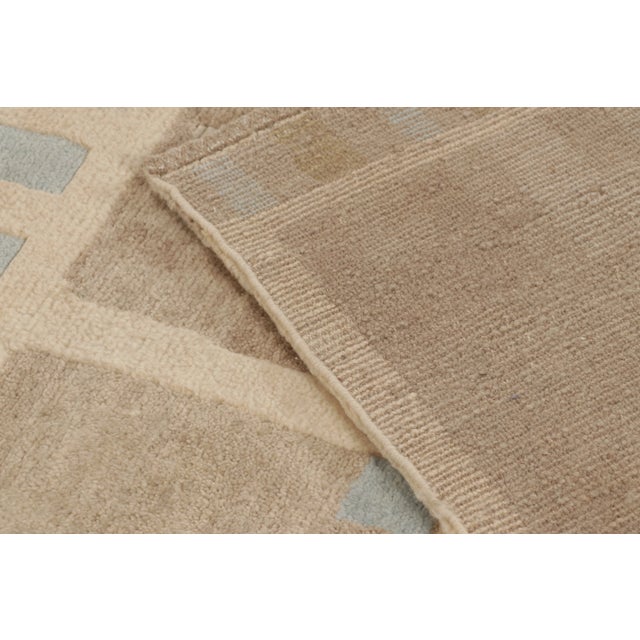 Taupe Contemporary Scandinavian Style Geometric Taupe Wool Rug by Rug & Kilim, India For Sale - Image 8 of 10