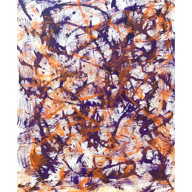 Mid-Century Modern Abstract Painting Mid Century Modern by Lois Walker Acrylic on Canvas For Sale - Image 3 of 7