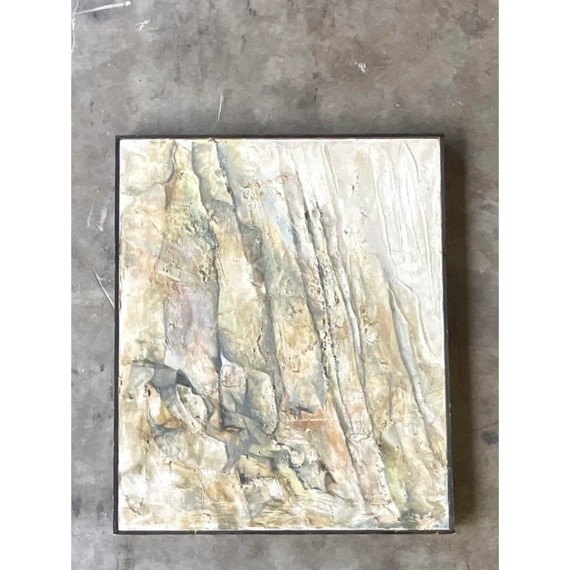 Vintage Midcentury Abstract Original Oil Painting For Sale - Image 4 of 7