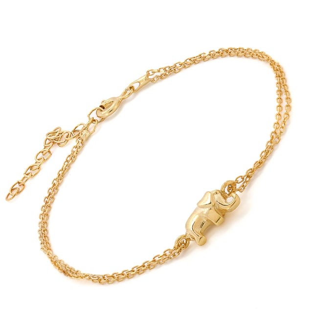 Early 21st Century Dainty Gold Lucky Elephant Bracelet For Sale - Image 5 of 6