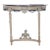 A Marble Top Half Round French Louis XVI Demilune Painted Console Table Circa 1900. Blue Highlights For Sale