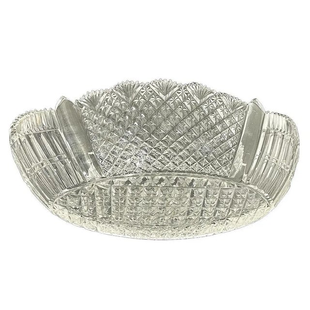 An English Boat-Shaped Crystal Bowl, 1880s For Sale - Image 5 of 8