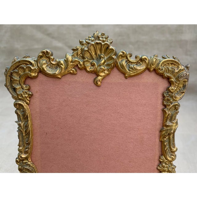 Rococo Brass Antique French Rococo Picture Frame For Sale - Image 3 of 8