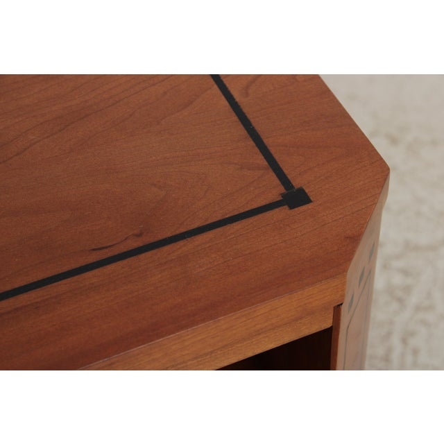 Brown Stickley Cherry 21st Century Two Drawer Inlaid Nightstand For Sale - Image 8 of 17