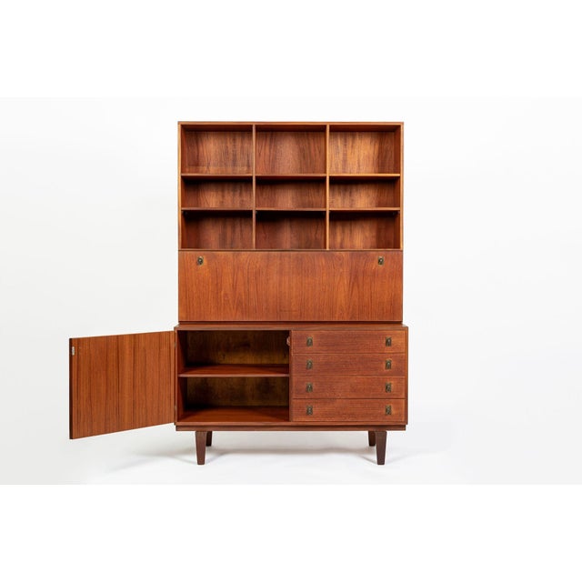 Dansk Mid-Century Danish Teak Secretary Desk Bookcase by Peter Løvig Nielsen, 1960s For Sale - Image 4 of 16