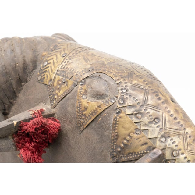Wood and Metal Plate Marka Ram Mask For Sale - Image 9 of 11