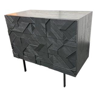 Alain Van Havre for Ethnicraft Graphic Chest of Drawers, Black Teak For Sale