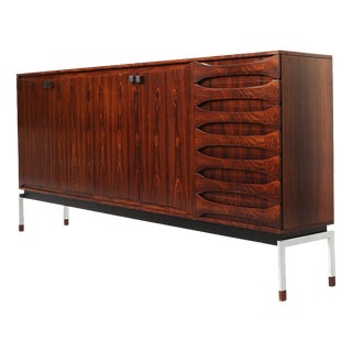 Mid-Century Modern Belgian Rosewood Highboard, 1960s For Sale