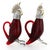 Pair Cartier Sterling Silver & Ruby Red Cut Glass Oil & Vinegar Cruet Decanters For Sale In Philadelphia - Image 6 of 18