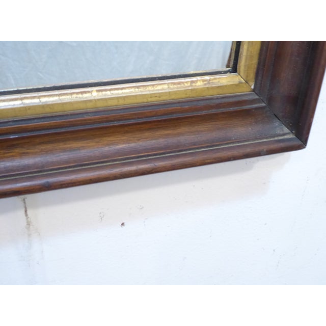 Antique American Curved Top Walnut Mirror For Sale - Image 4 of 4