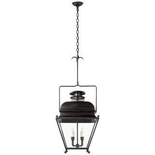 Chapman & Myers for Visual Comfort Signature Holborn Large Lantern in Aged Iron For Sale