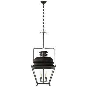 Chapman & Myers for Visual Comfort Signature Holborn Large Lantern in Aged Iron