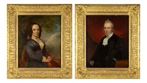 John Stirling, Portraits of Scottish Cleric & His Wife, 1851, Oil Paintings, Set of 2