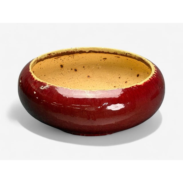 Mid-Century Modern American Studio, Large Floor Pot, Red Ceramic Glaze, Usa, 1970s For Sale - Image 3 of 7